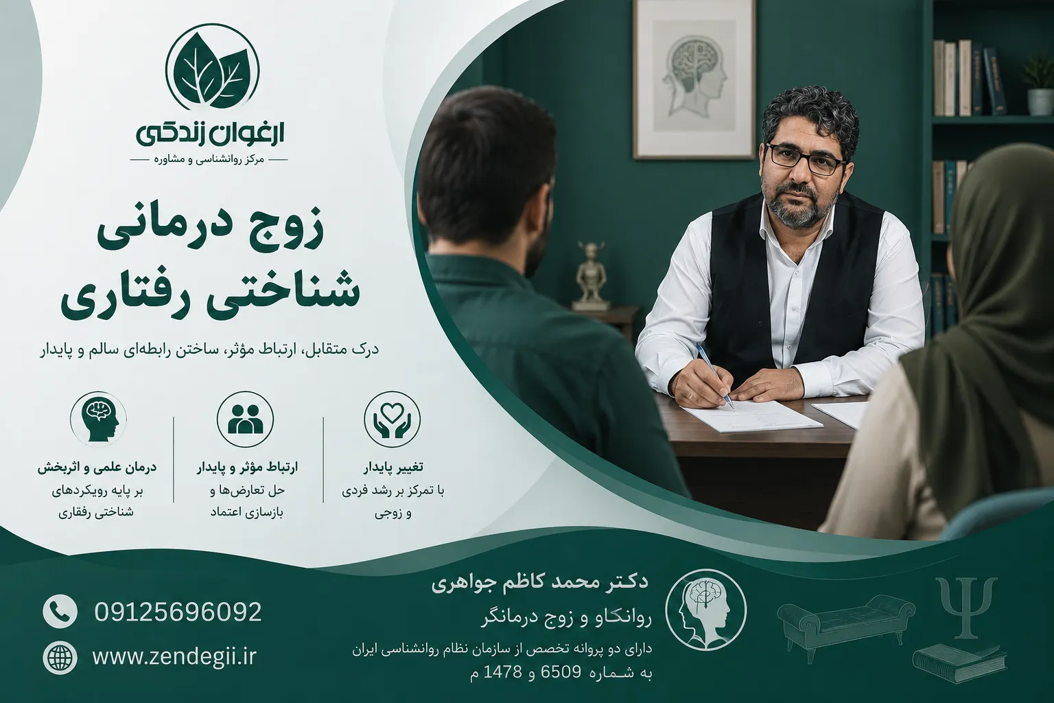 بهترین  دکتر روانشناس  زوج درمانگر  شناختی  رفتاری در کرج و اندیشه و شهریار در کرج  / دکترمحمدکاظم جواهری 